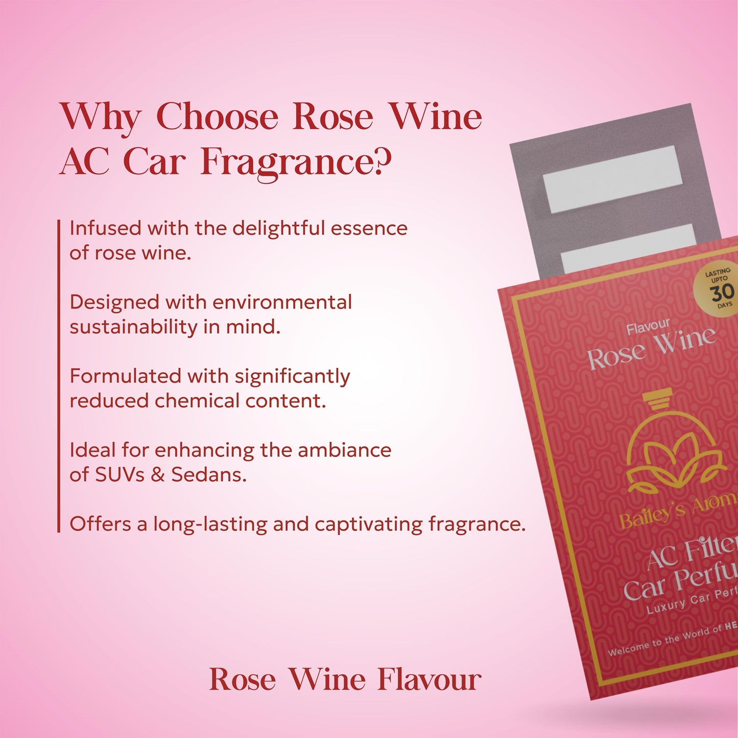 Ac filter car perfume | Rose Wine